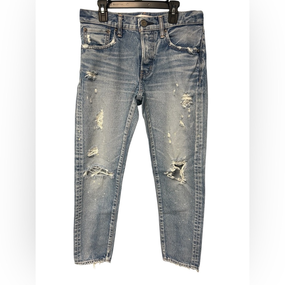 Moussy Howa Jeans Women's Light Blue Denim Distressed Frayed Ankle Jeans Size 25